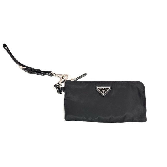 PRADA Tessuto Nylon Pouch Prada Logo Wristlet Clutch
Wallet Bag 1NH545 Black NEW - Picture 6 of 12